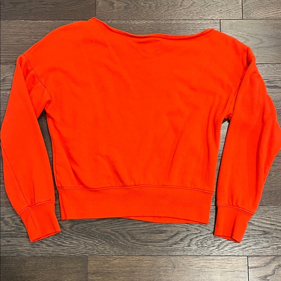 Carbon38 Poppy Orange/Red off shoulder Sweatshirt - Picture 3 of 3
